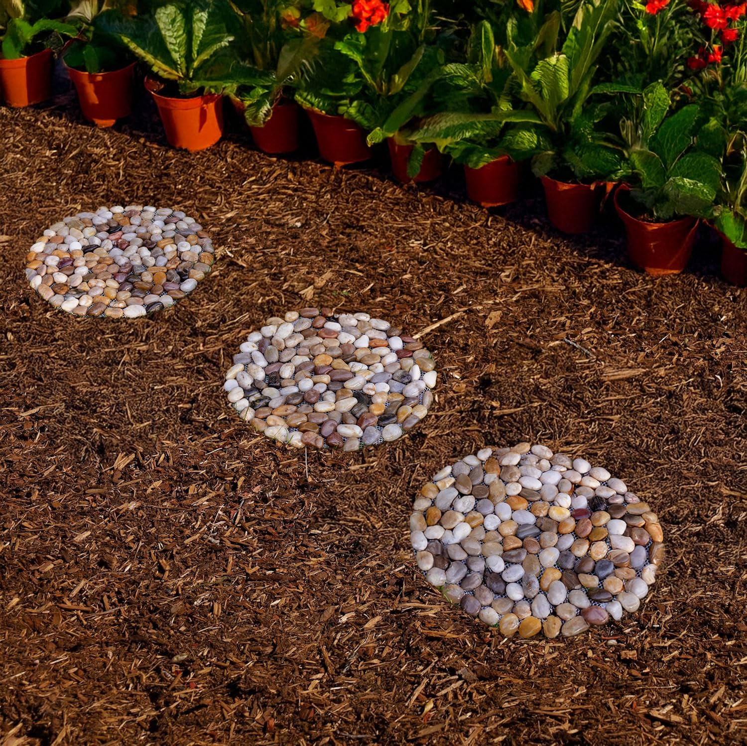 Xindian river rock stones showing color variation for rustic to modern spaces.