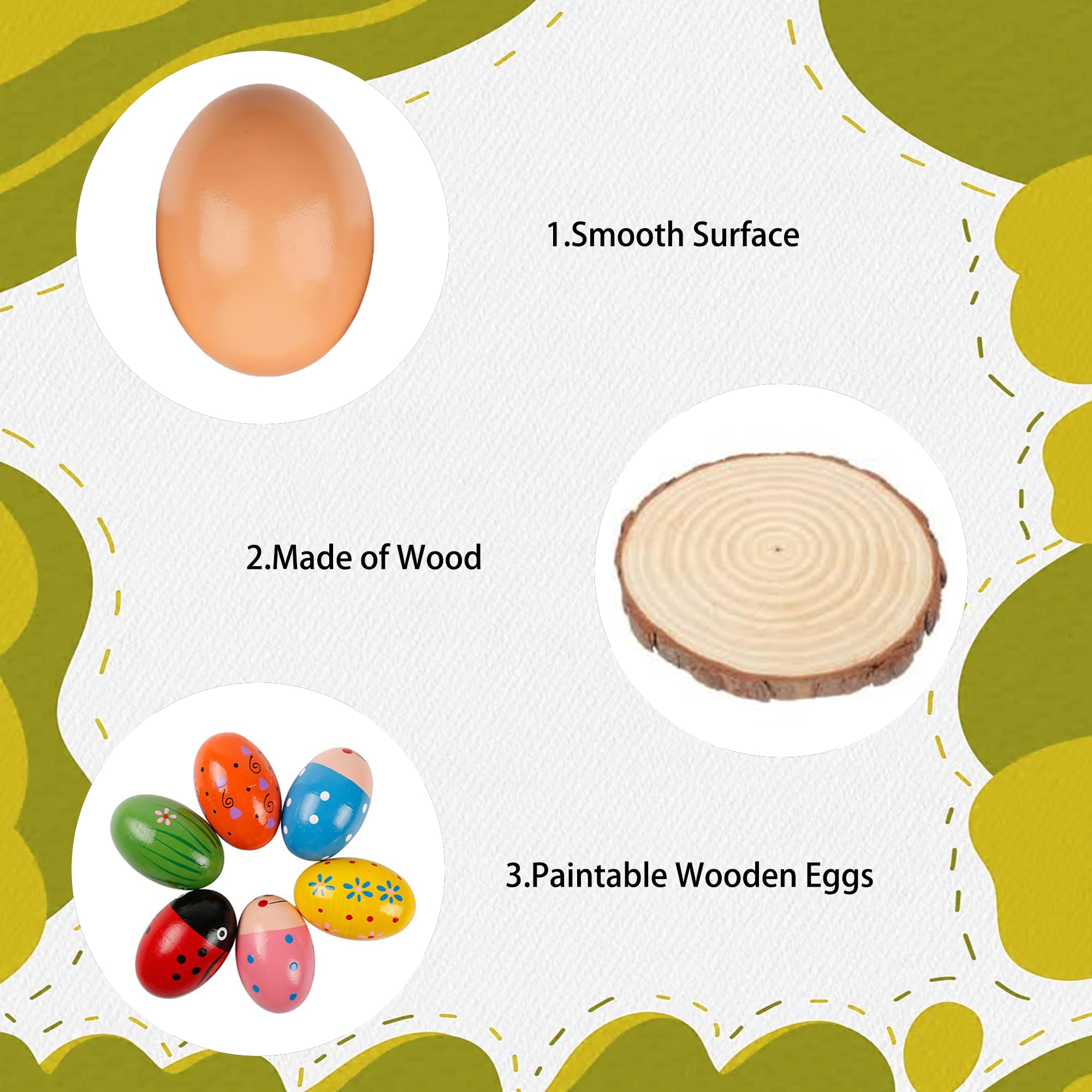 XINFEIBEI wooden eggs for farmhouse decor and coop aesthetics