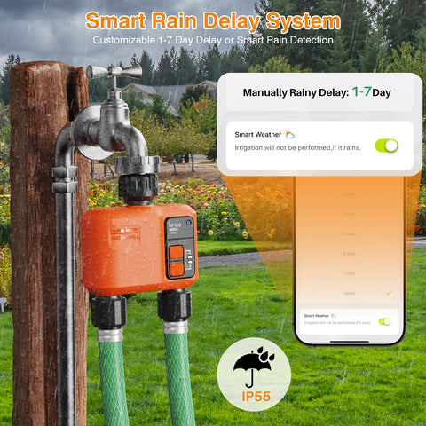 XinFuture wifi water timer manual mode photo emphasizes instant on-demand watering