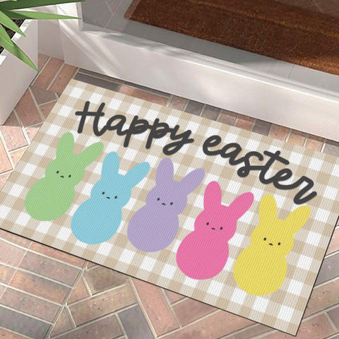 Xinglunla Easter doormat rabbit design welcomes guests with festive charm.