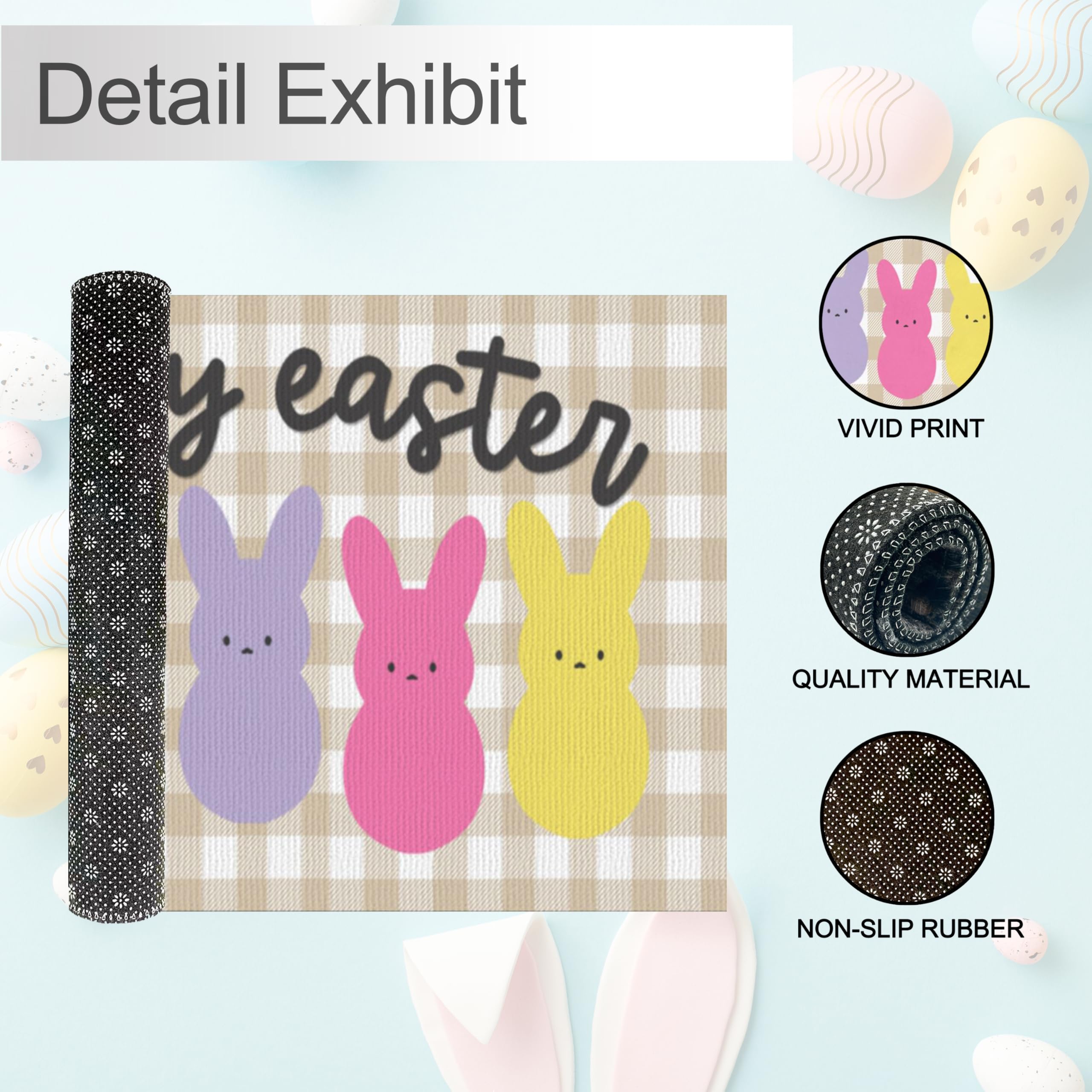 Xinglunla Easter mat suitable for indoor and outdoor use.