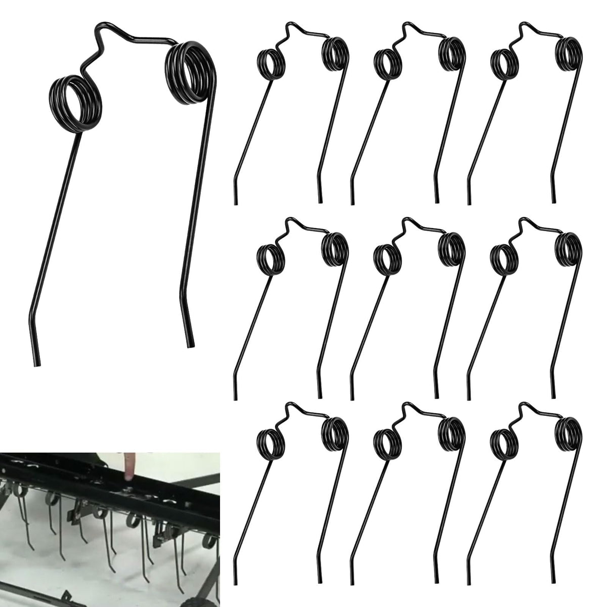 XINKE 10-piece dethatcher springs for efficient thatch removal in lawns.