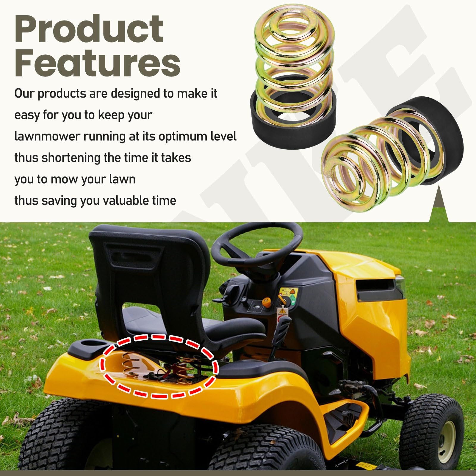 XINKE mower-seating-compatibility fits Gra-Shopper and John Deere ZT1 models.