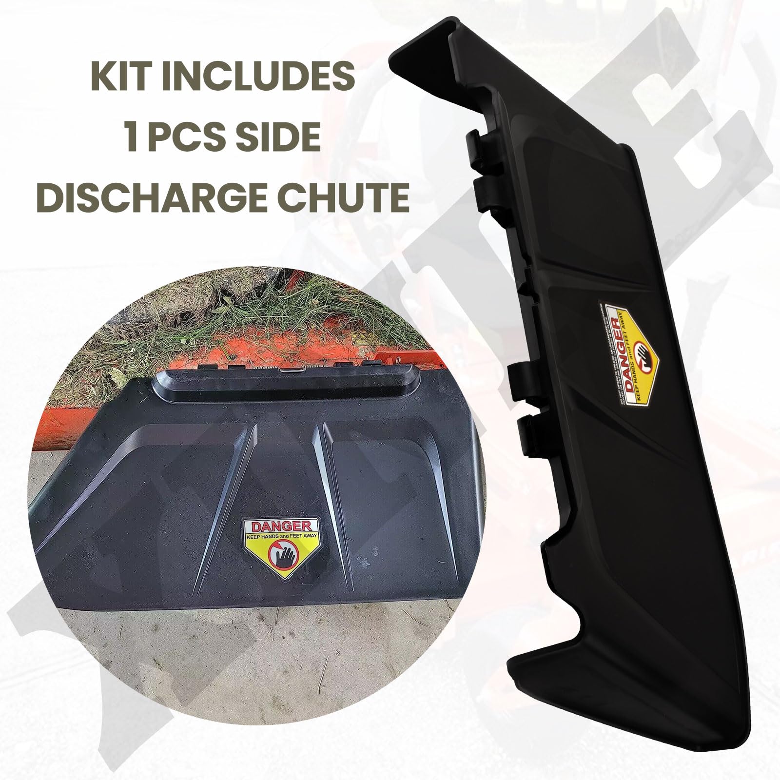 XINKE side discharge chute for Gravely ZTX60 delivers robust design for debris management.