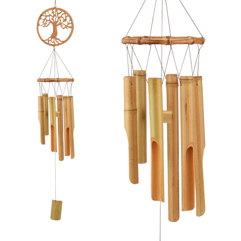 XINRUI Bamboo Wind Chimes Tree of Life design for calming outdoor ambience