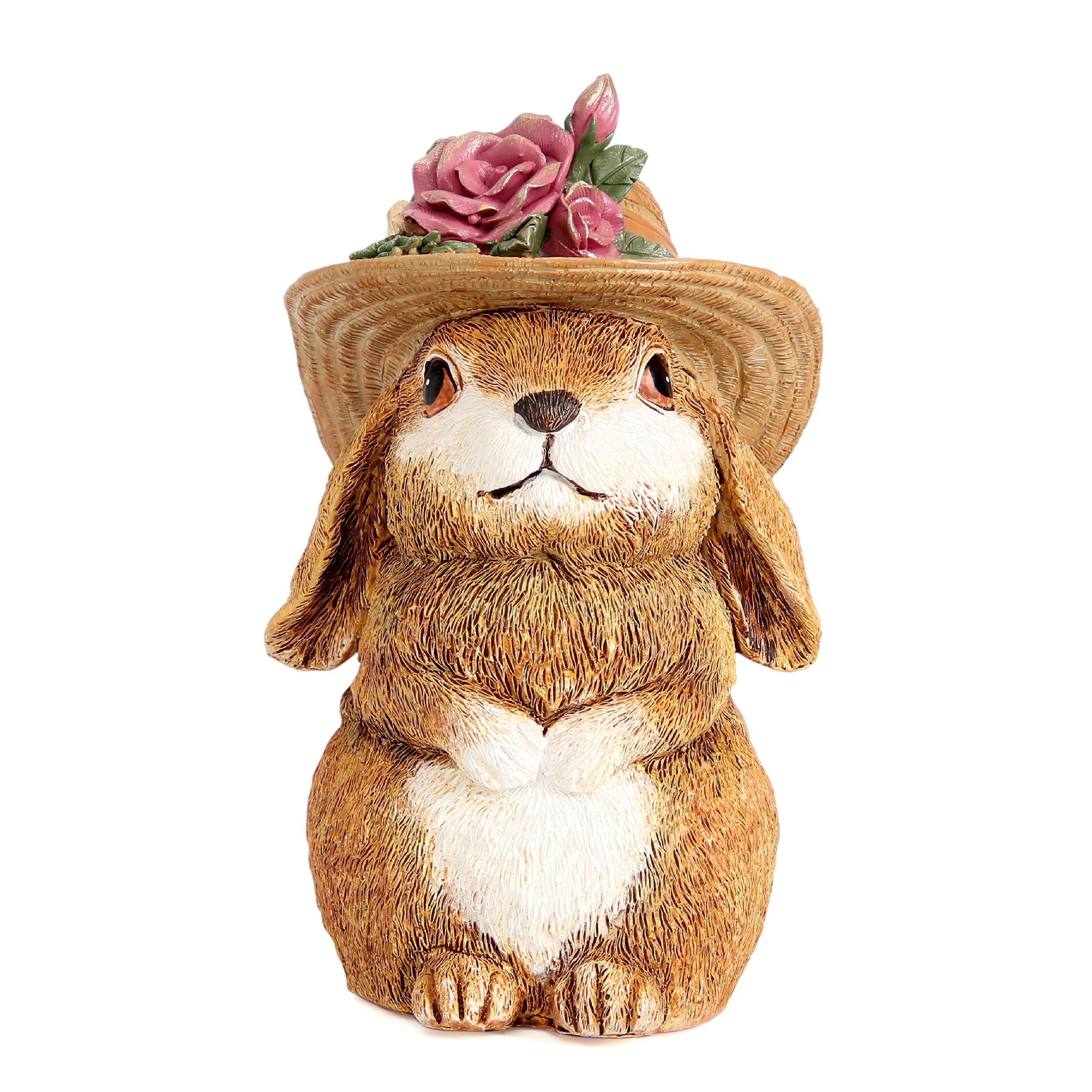 Xintim bunny garden statue front view, ideal for porch or lawn decor.