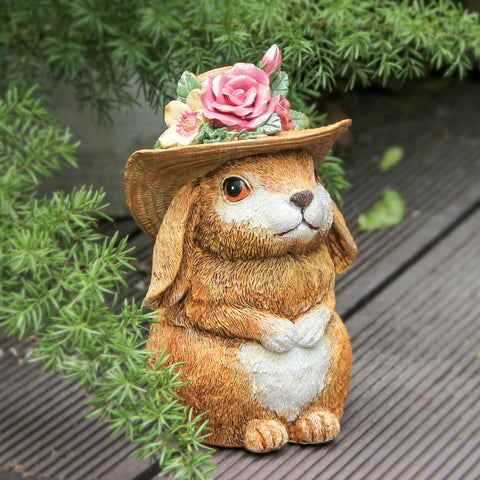 Xintim durable resin rabbit sculpture ready to withstand wind and rain.