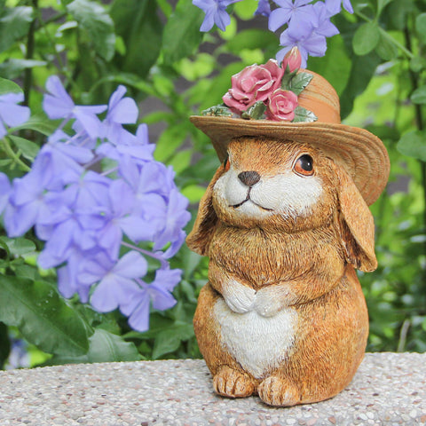 Xintim Easter bunny statue detail emphasizes long-lasting garden art.