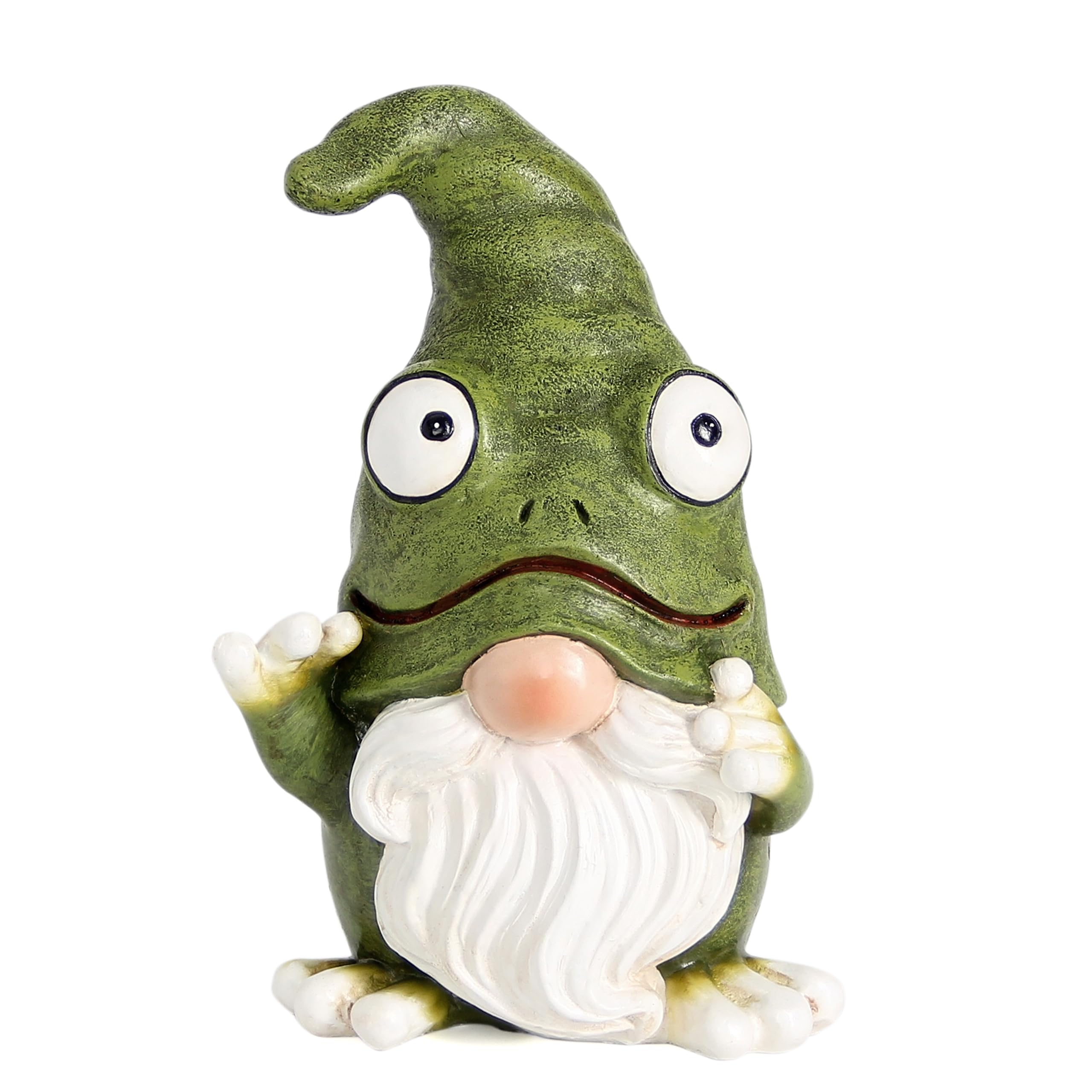 Xintim frog gnome outdoor statue brightens garden accents and curb appeal.