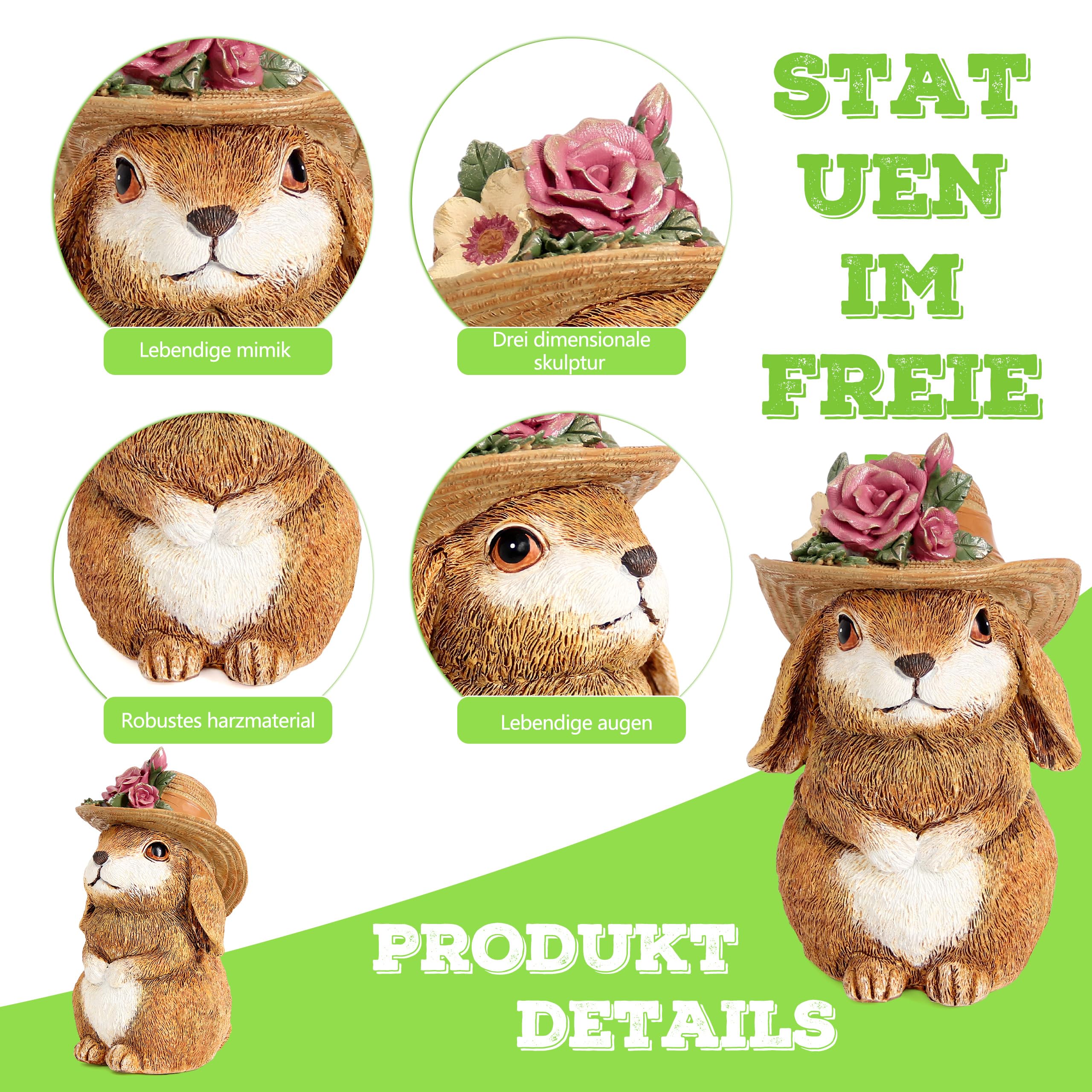Xintim Easter garden ornament full-body shot for lawn or balcony display.