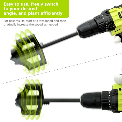 Xintre auger attachment three-eighths inch drive fits standard drills.