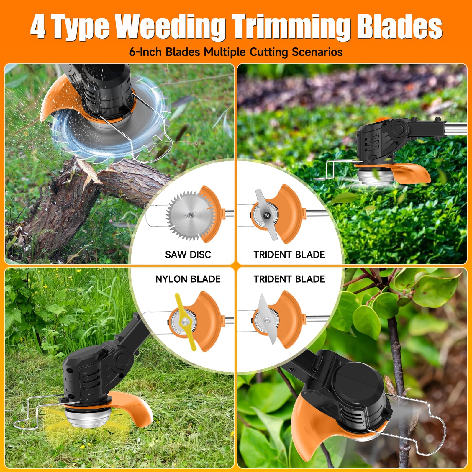 Telescopic pole on Xinweilan weed wacker extends for comfortable trimming height.