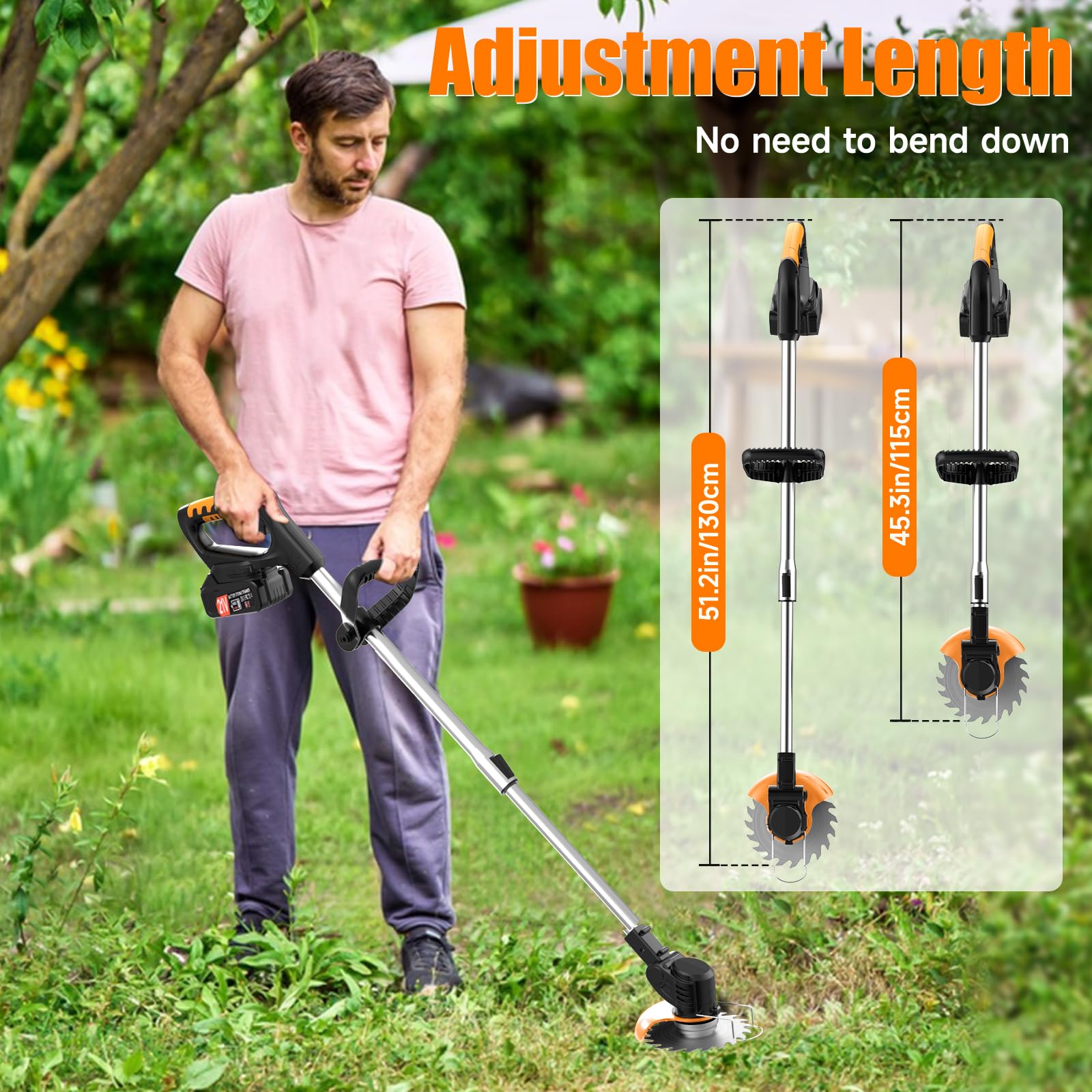 Xinweilan weed wacker offers three blade options for different tasks.
