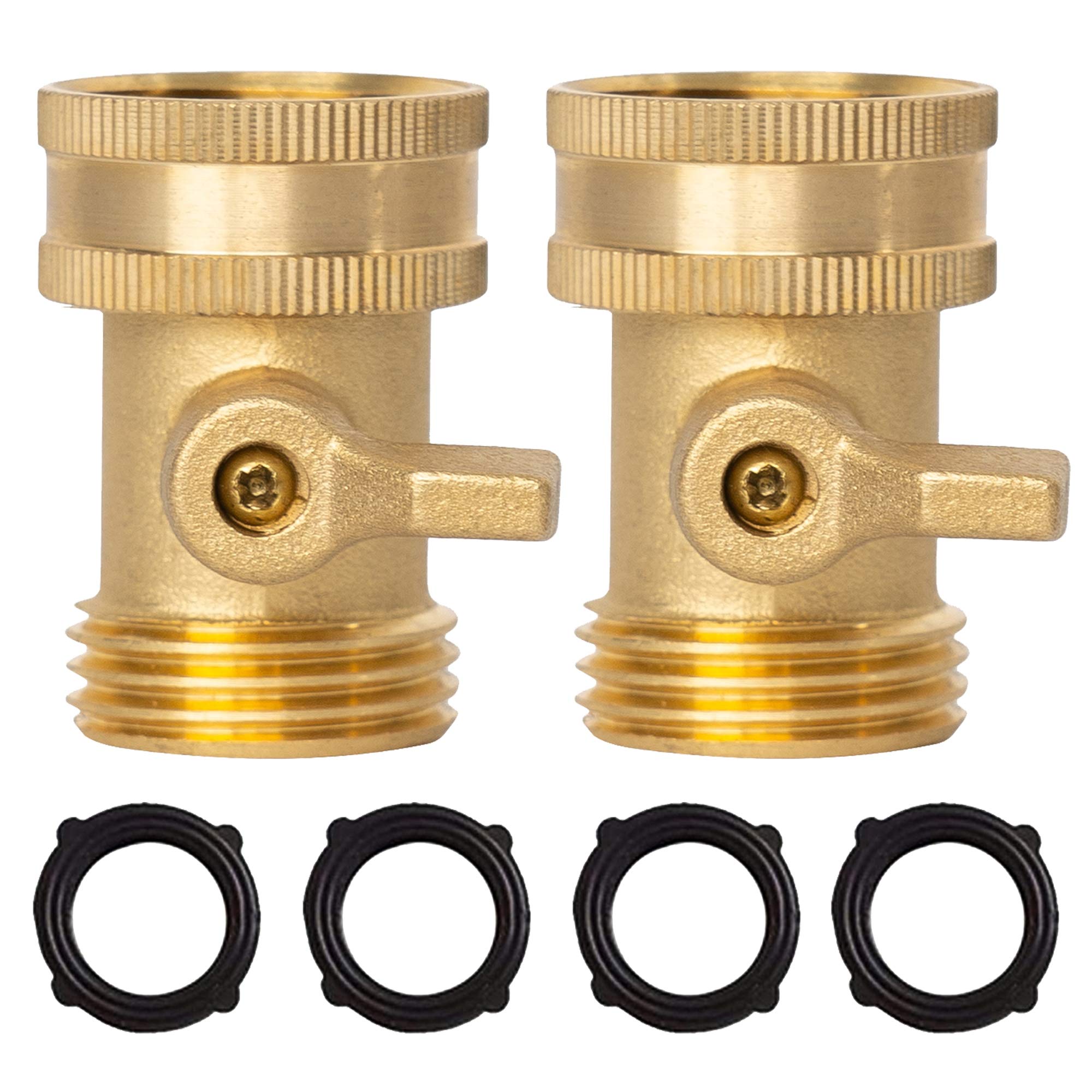 Xiny Tool brass garden hose shut-off valve; durable body for reliable shutoff.