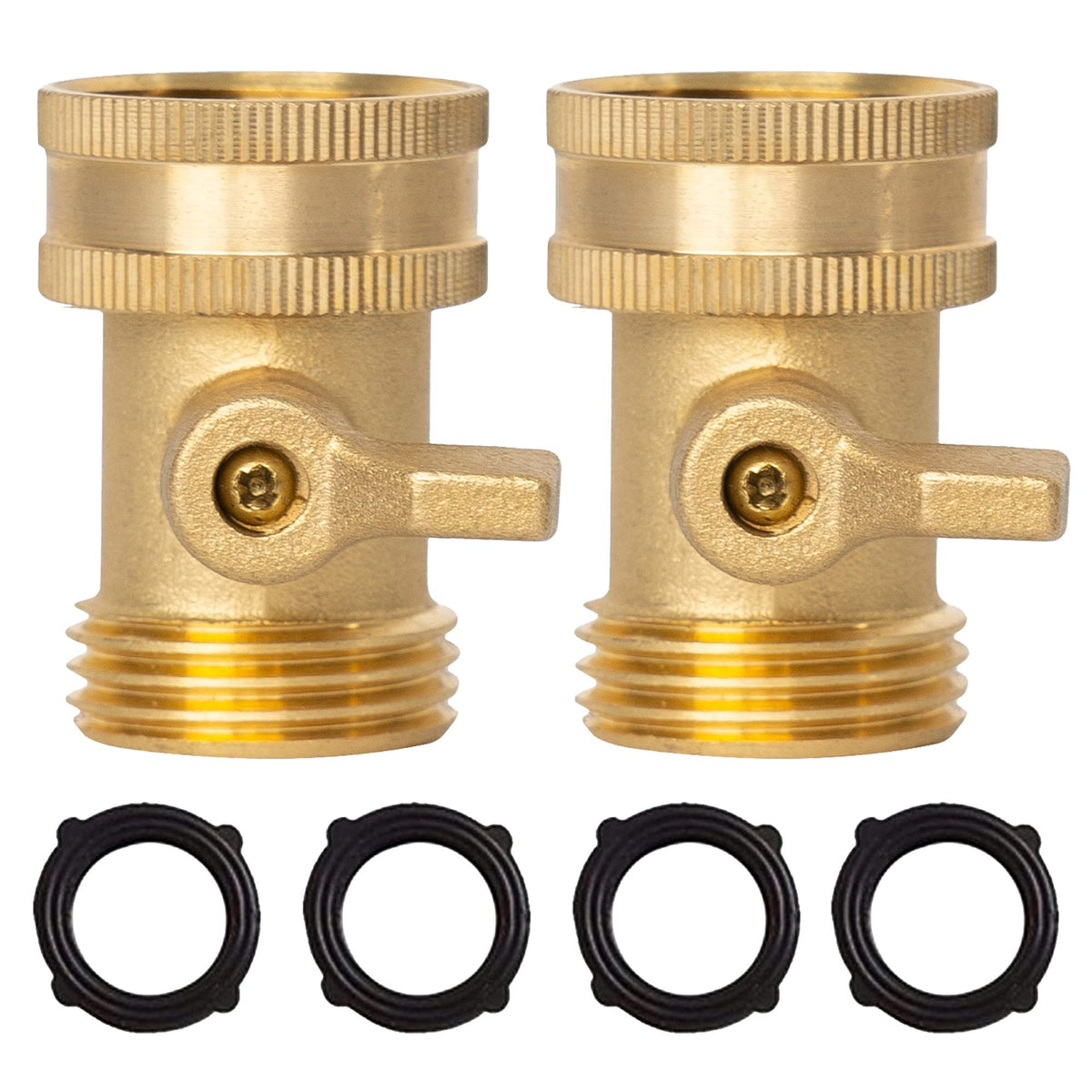 Xiny Tool brass garden hose shut-off valve; durable body for reliable shutoff.