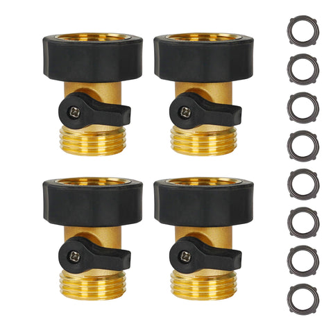 Xiny Tool four-pack garden hose shut off valves ready for fast installation and reliable control.