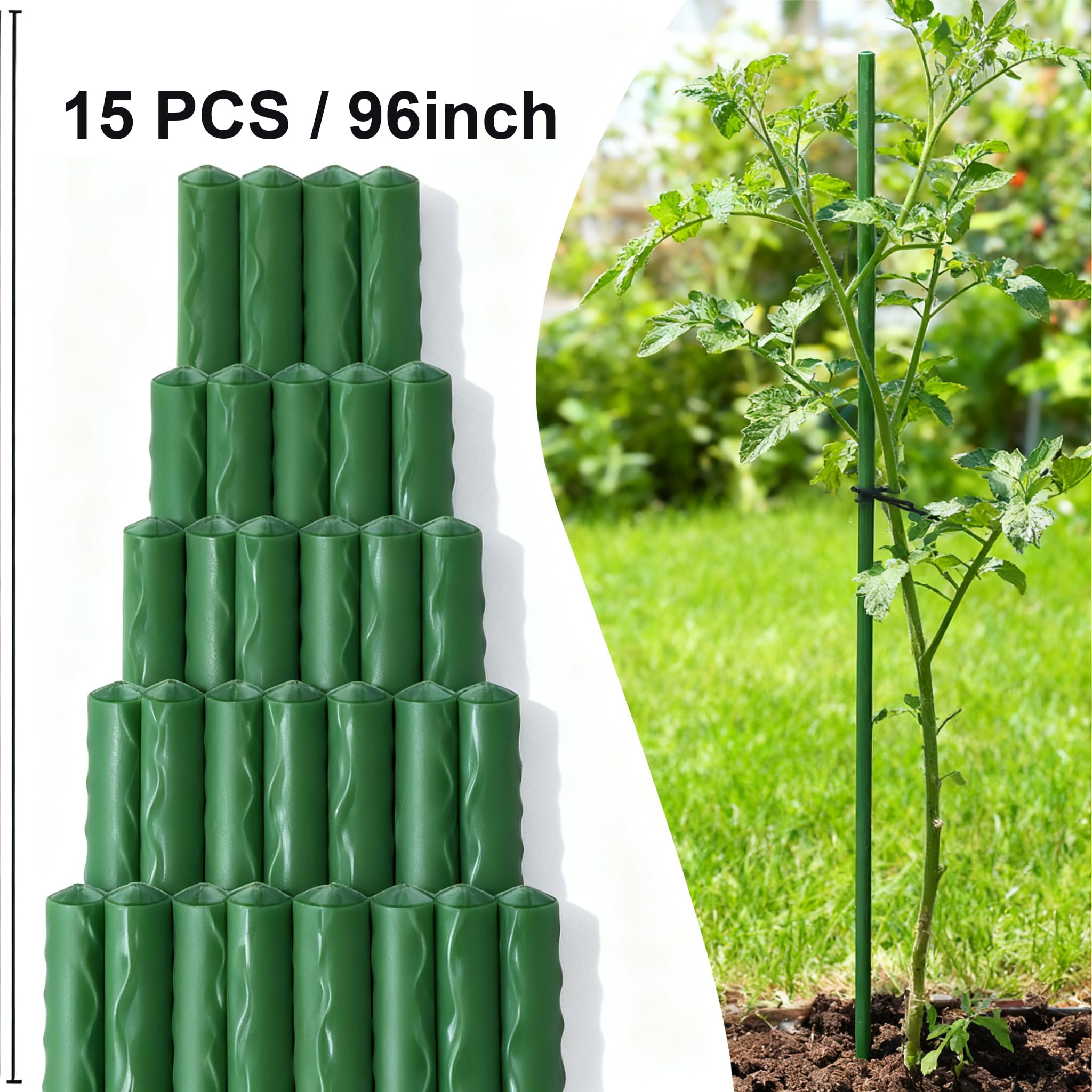 Xiny Tool green-coated stakes boost durability and blend with vines.