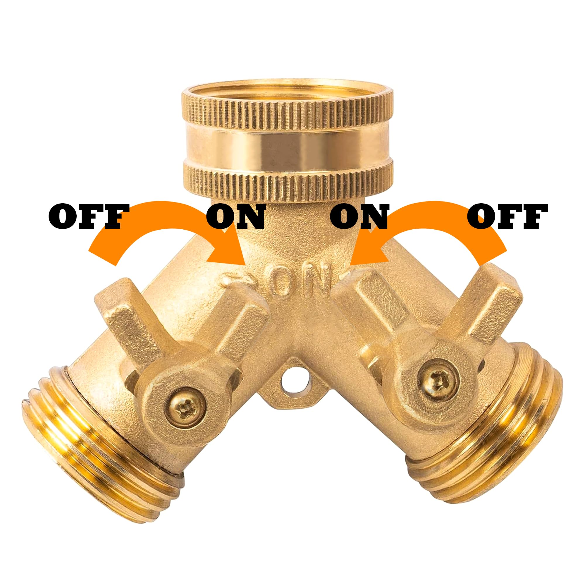 Xiny Tool large brass valves provide easy on-off control.