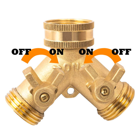Xiny Tool large brass valves provide easy on-off control.