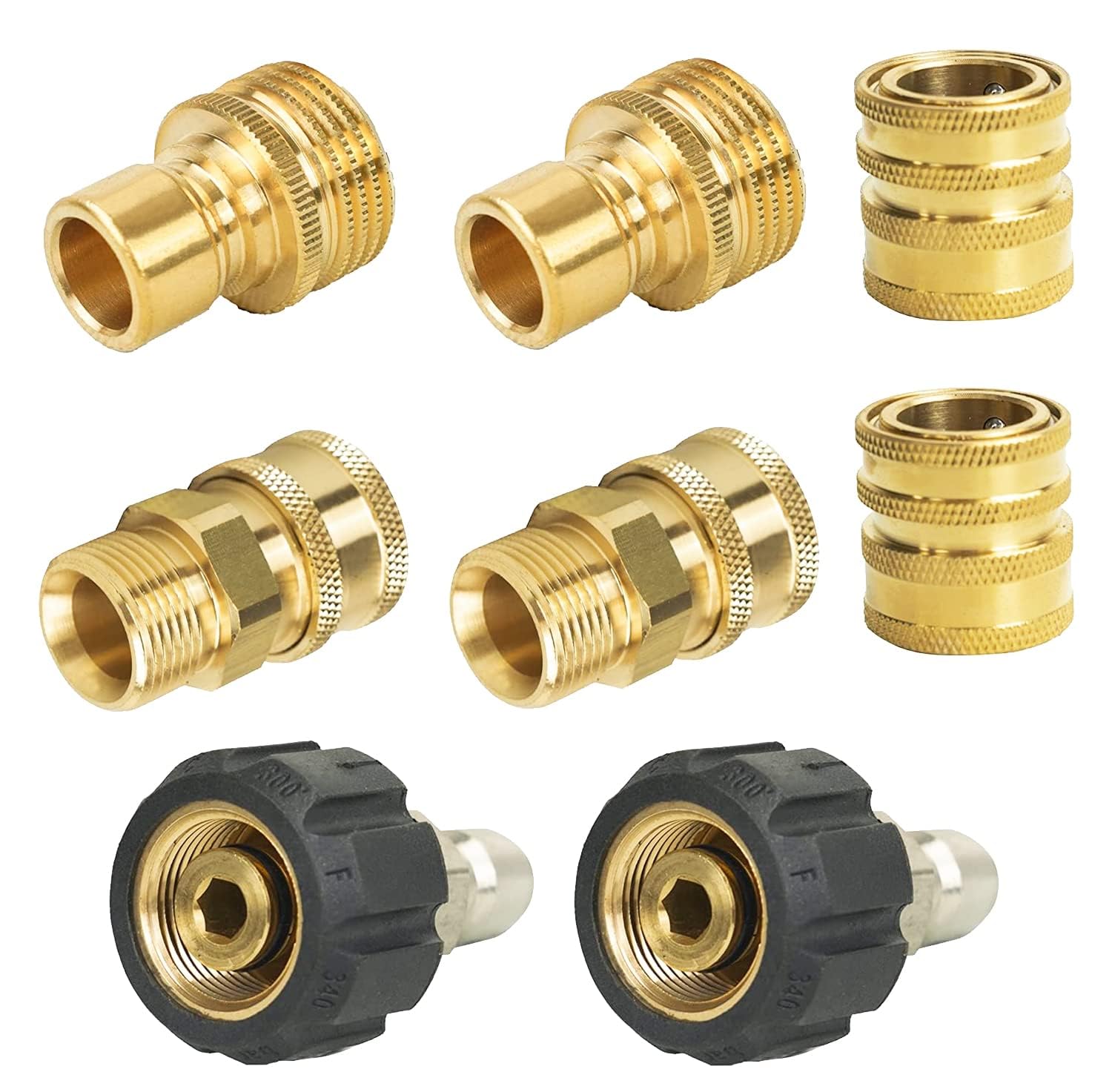 Xiny Tool M22 swivel brass quick-connect close-up highlighting durable construction