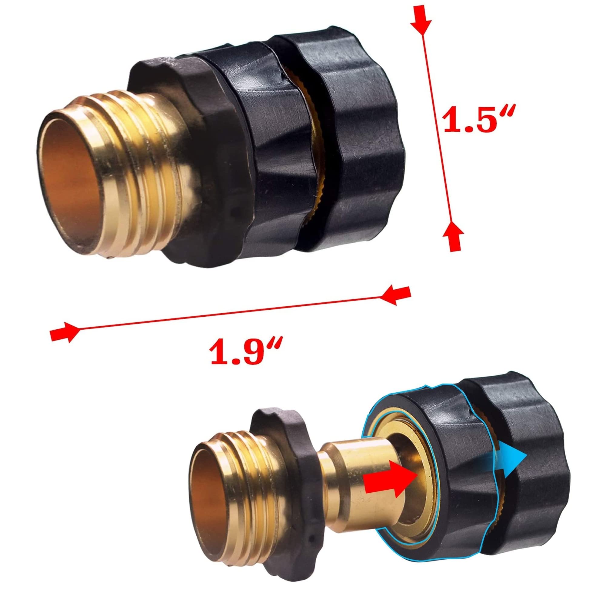 Xiny Tool rubber washers included for a secure leak-free connection
