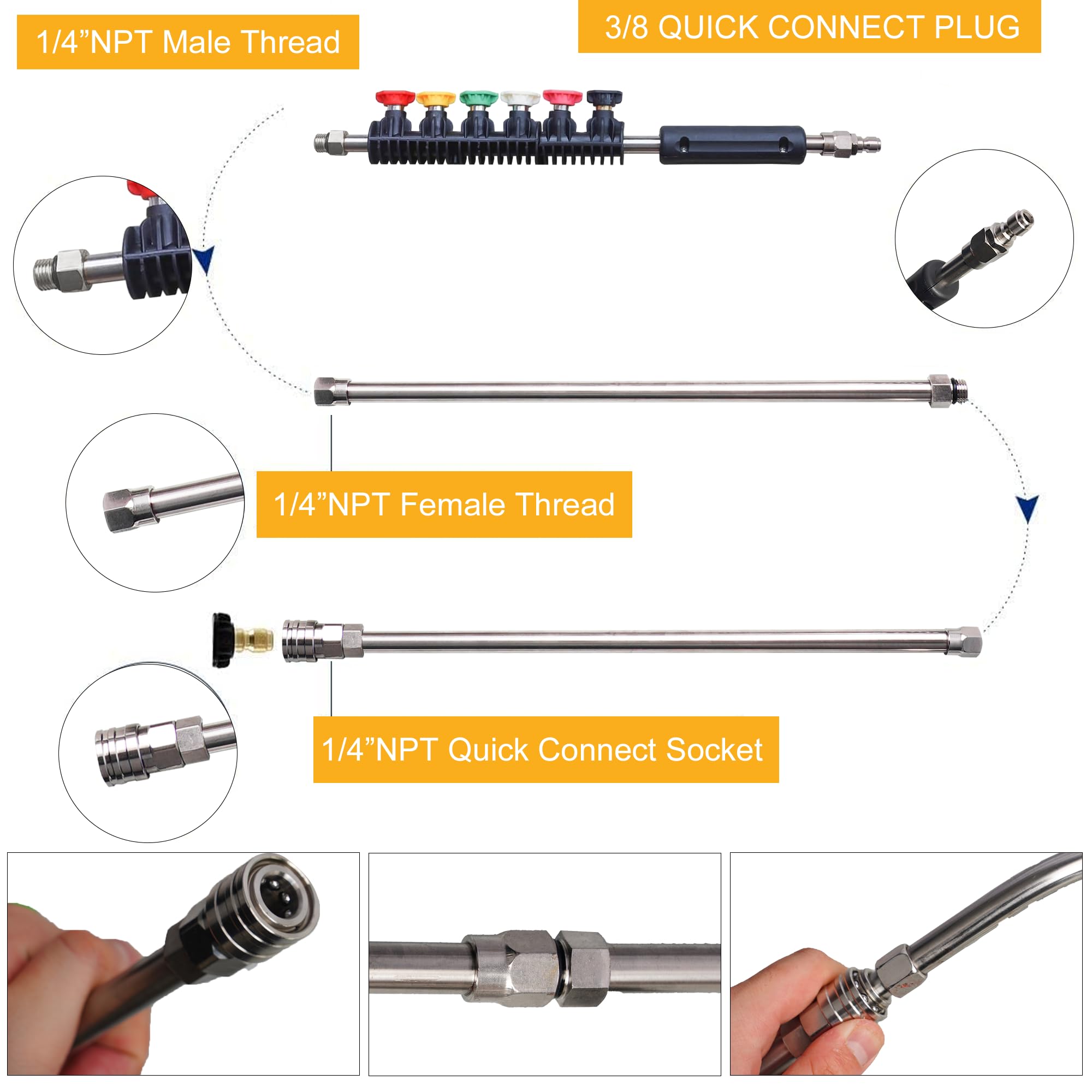 Xiny Tool U-shape wand cleans gutters and tight spaces.