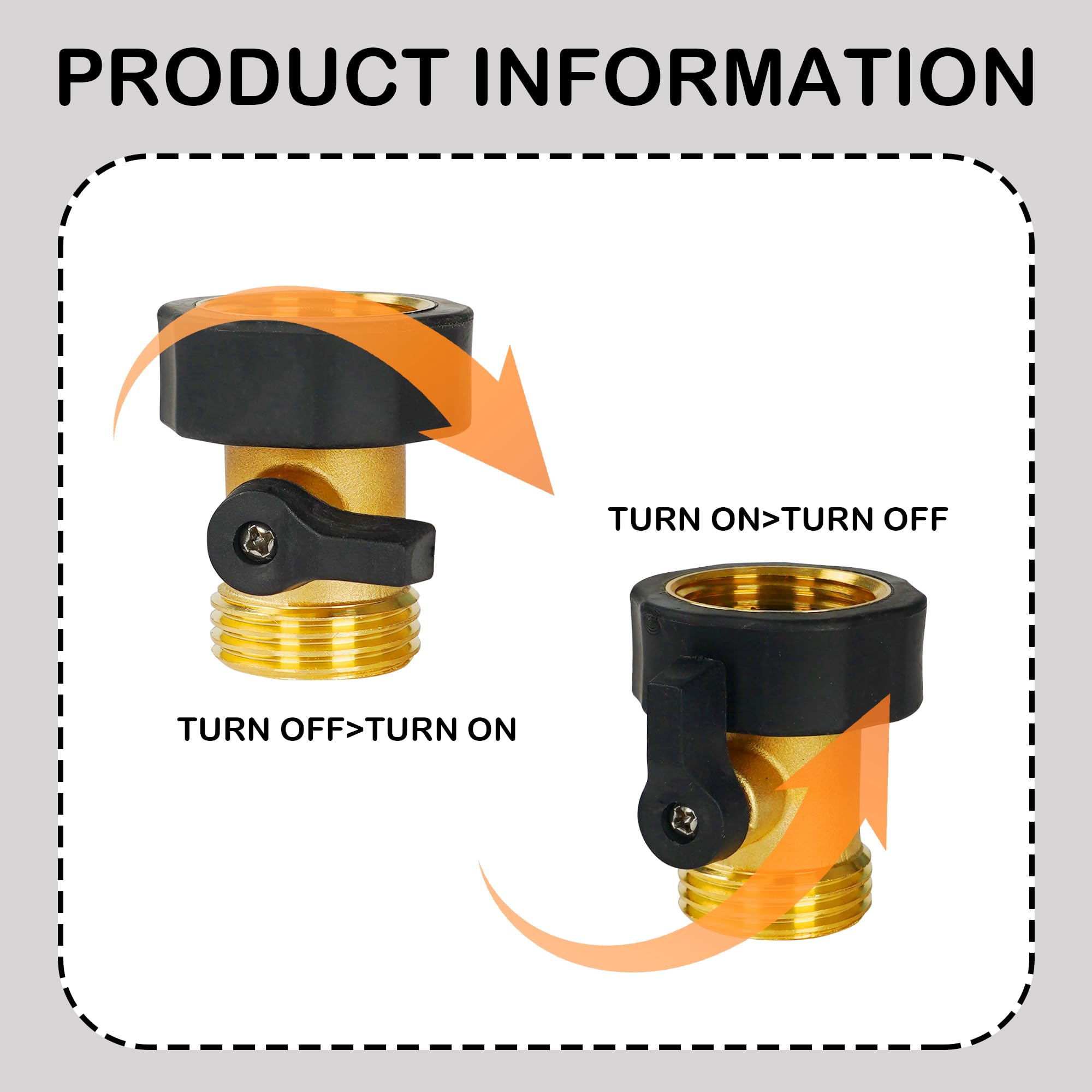 Xiny Tool valve with 3/4 inch threads compatible with hoses and connectors.