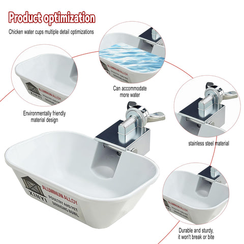 XINYI water cup installation guide demonstrates quick setup for poultry and pets.
