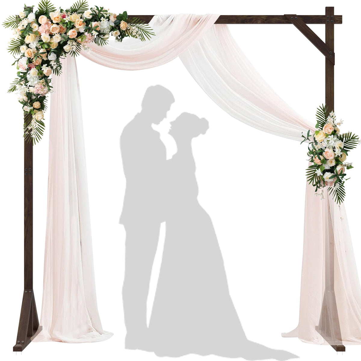 Xiomot square wooden wedding arch assembly as a sturdy ceremony backdrop.