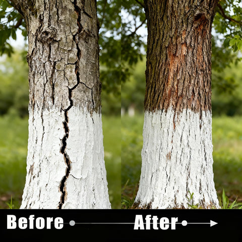 XIRUJNFD Tree Whitewash Agent included brush simplifies DIY tree care.