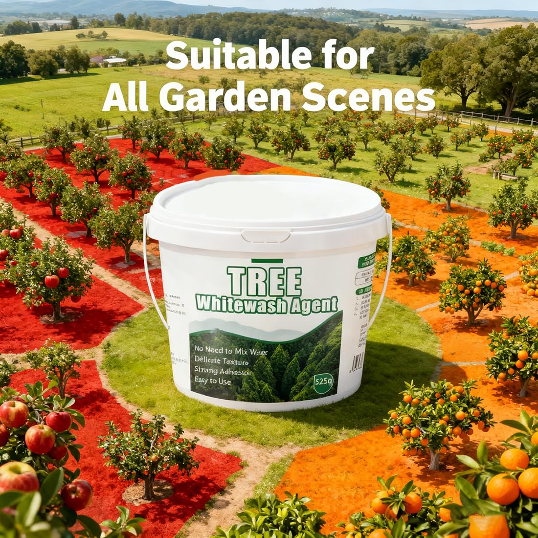 XIRUJNFD Tree Whitewash Agent rain-resistant finish dries to durable film.
