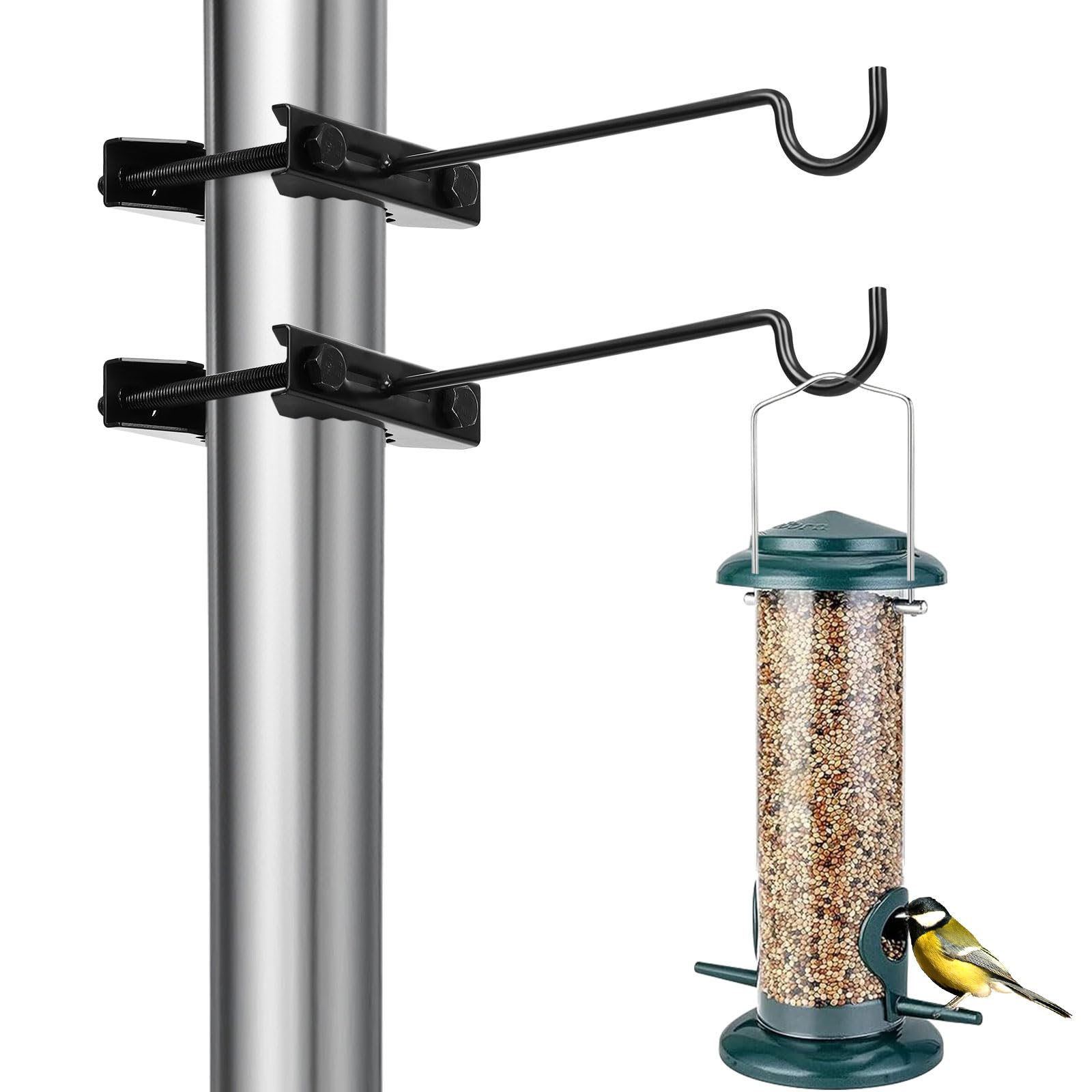 Xisakaca bird feeder hanger on deck clamp for secure outdoor feeding