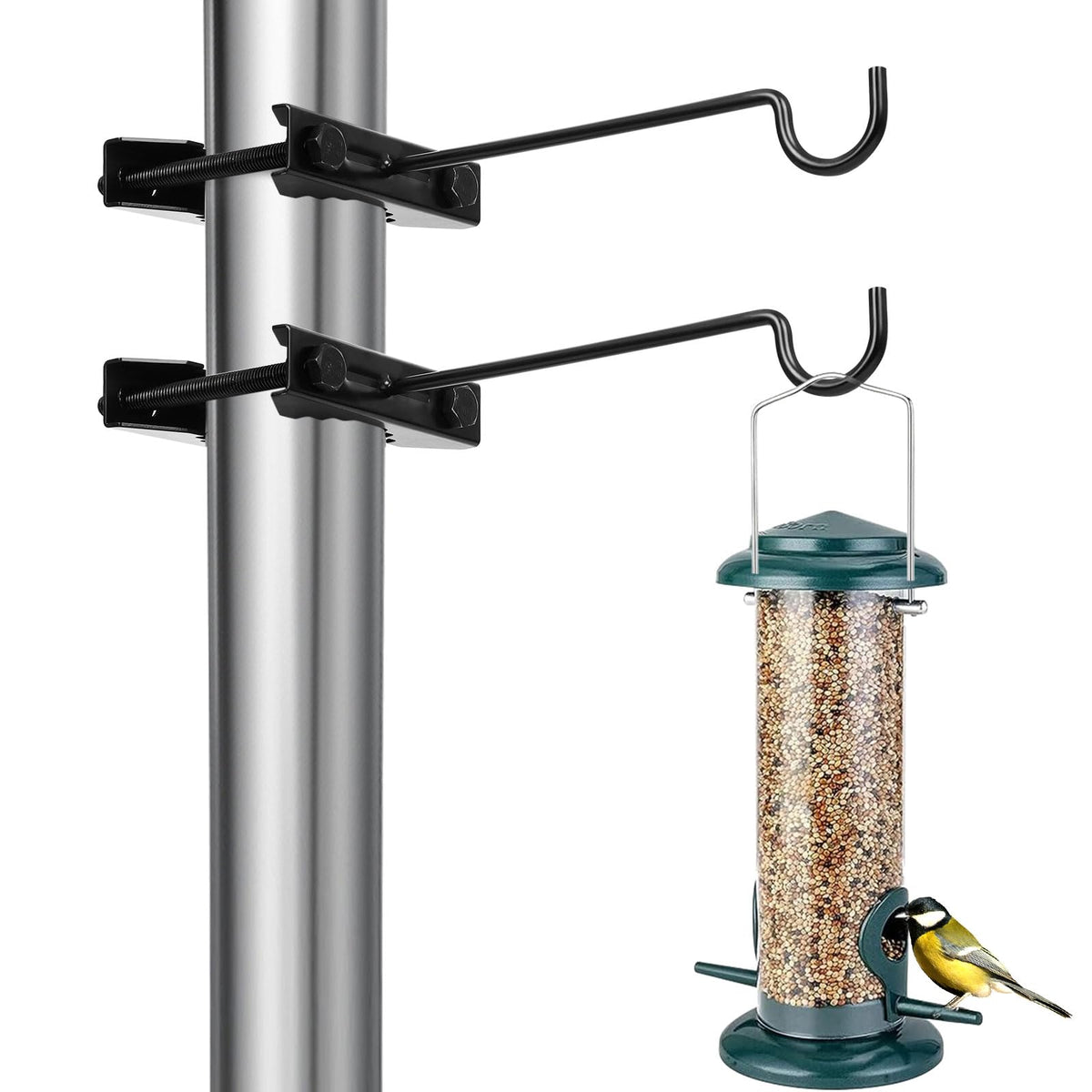 Xisakaca bird feeder hanger on deck clamp for secure outdoor feeding