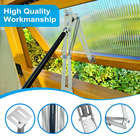 XISOCO dual-spring mechanism close-up emphasizes reliable lifting power for vents.