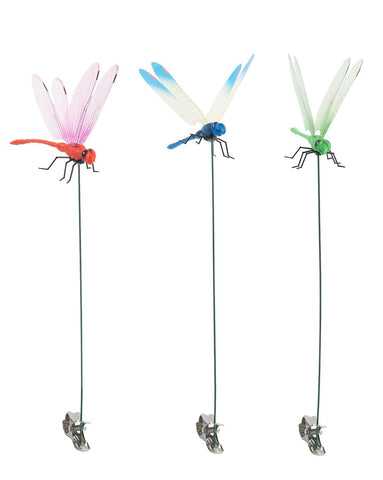 XITORAS dragonfly clip adds lifelike garden decor and deters insects during outdoor strolls.