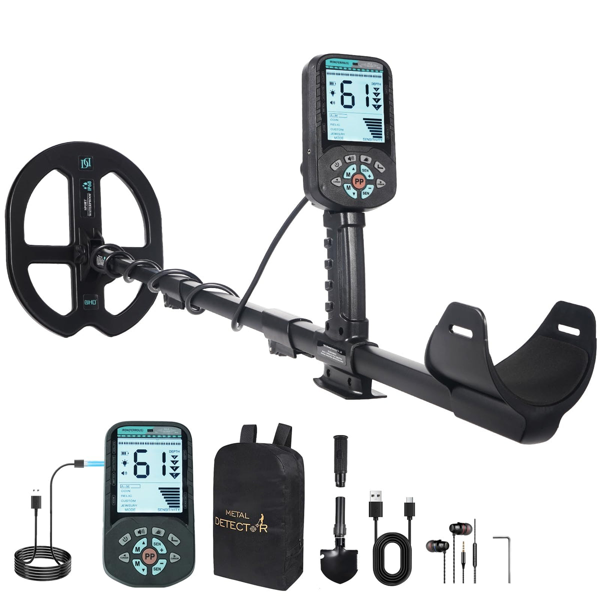 XiutantXMD rechargeable metal detector with long-lasting battery for all-day treasure hunts.