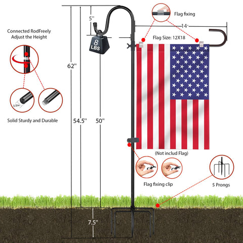 XIYUEDHHYX flagpole extension rod increases height for better visibility.