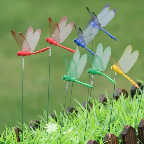 XIZHI dragonfly stake mixed colors in garden for lively decor.
