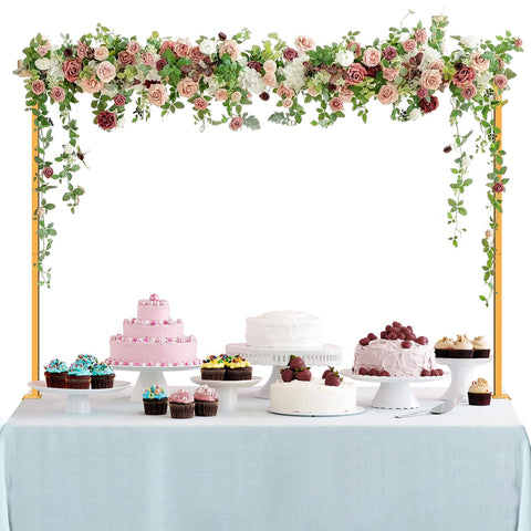 XJar versatile arch paired with balloons, flowers, and LED lights for decor.