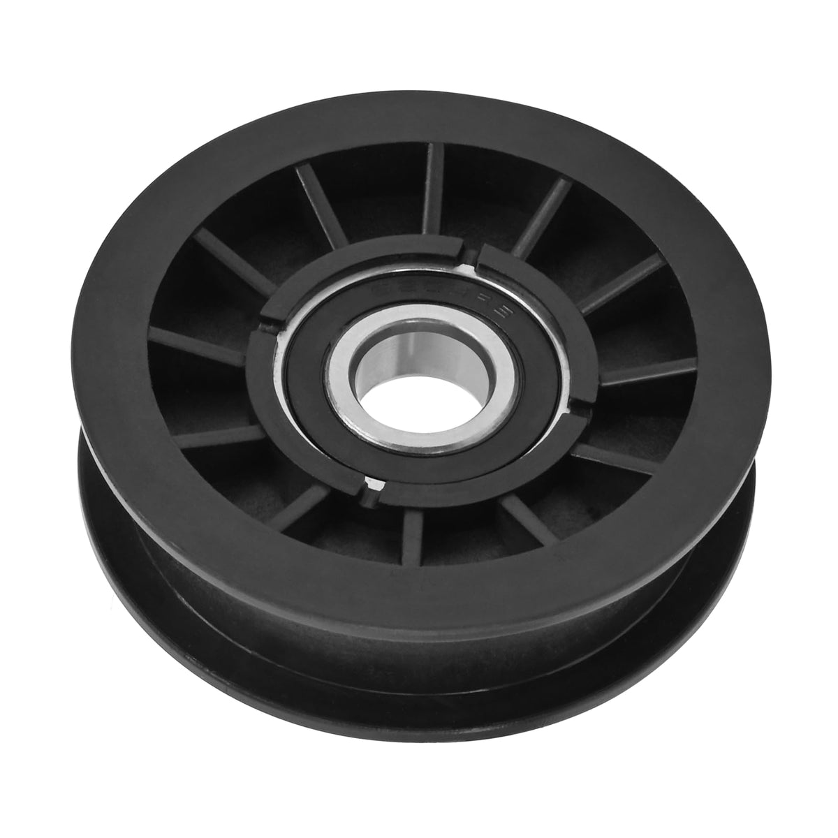 XJJ 756-05032 flat idler pulley front view showing smooth belt interface and fit