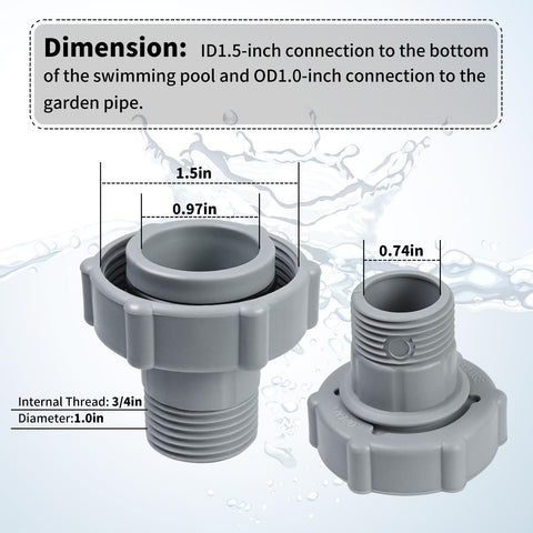 Installation sequence for XJJ drain fitting with garden hose connection