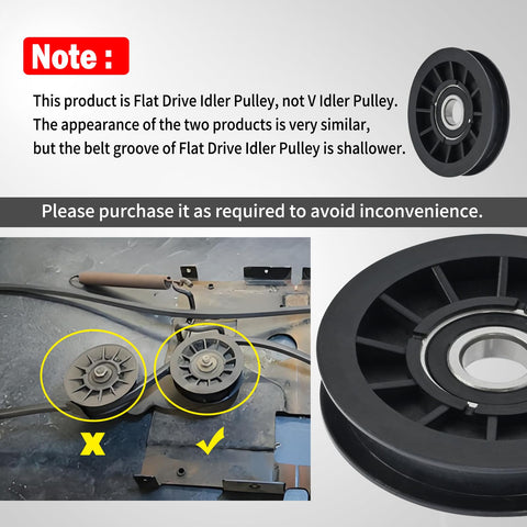 XJJ nylon material detail of the flat idler pulley emphasizes wear resistance