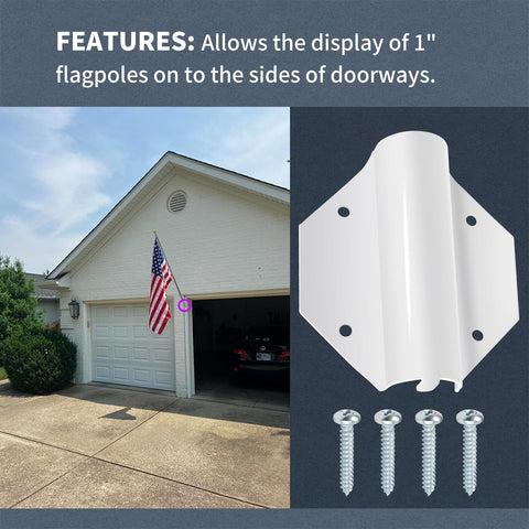 XJJ outdoor flag bracket designed for 1-inch poles on roofs or walls.