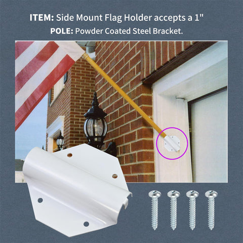 XJJ side-mount bracket installed on a porch wall provides stable wind-resistant mounting.