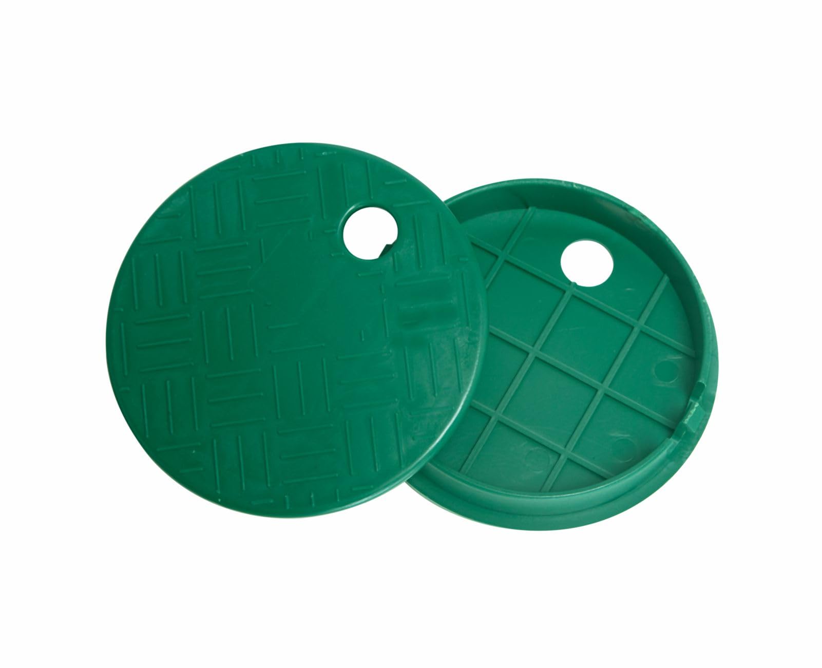 Xjsutkisky 2-pack green valve box covers installed on an irrigation box outdoors.