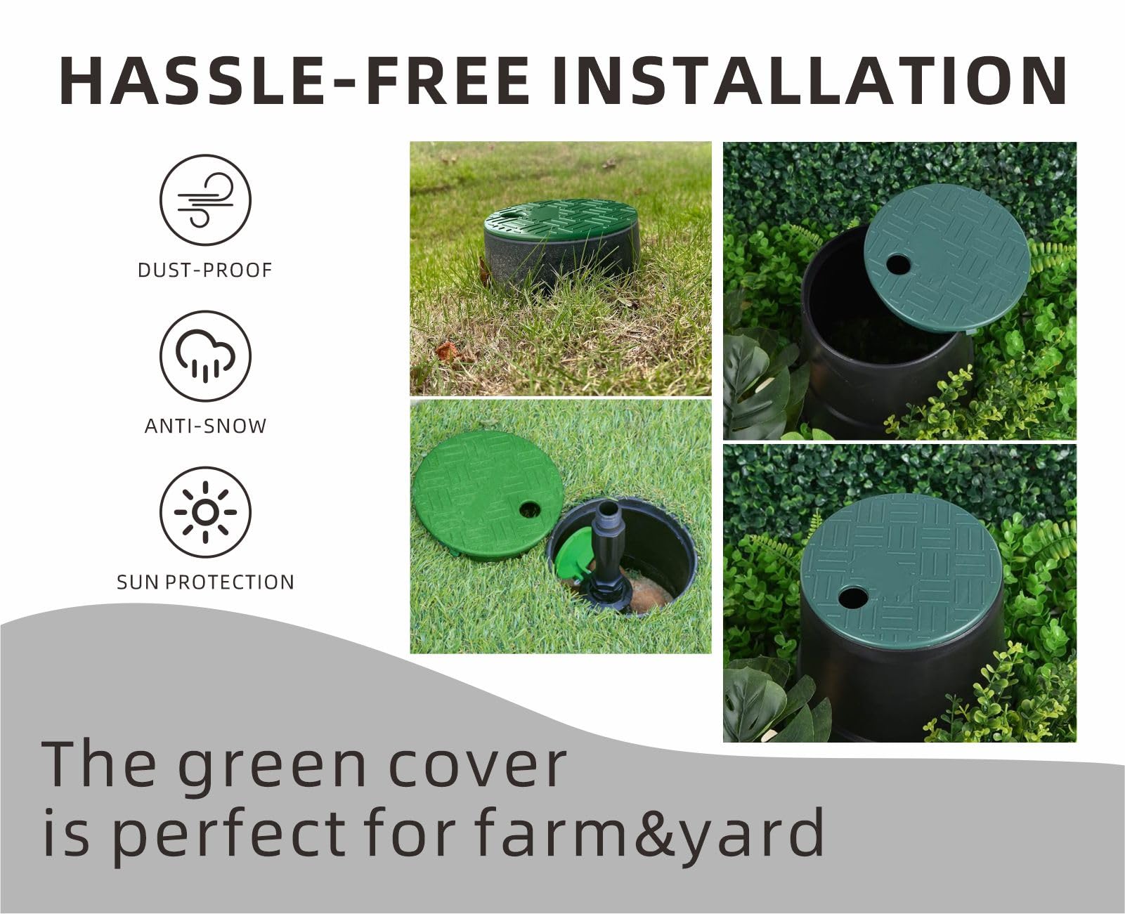 Xjsutkisky outdoor irrigation setup with the 2-pack blends into the yard.