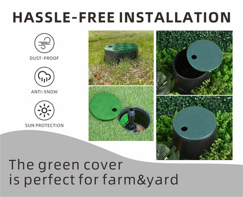 Xjsutkisky outdoor irrigation setup with the 2-pack blends into the yard.