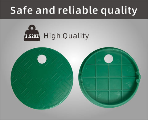 Xjsutkisky green lid resists corrosion, acids, and sunlight exposure.