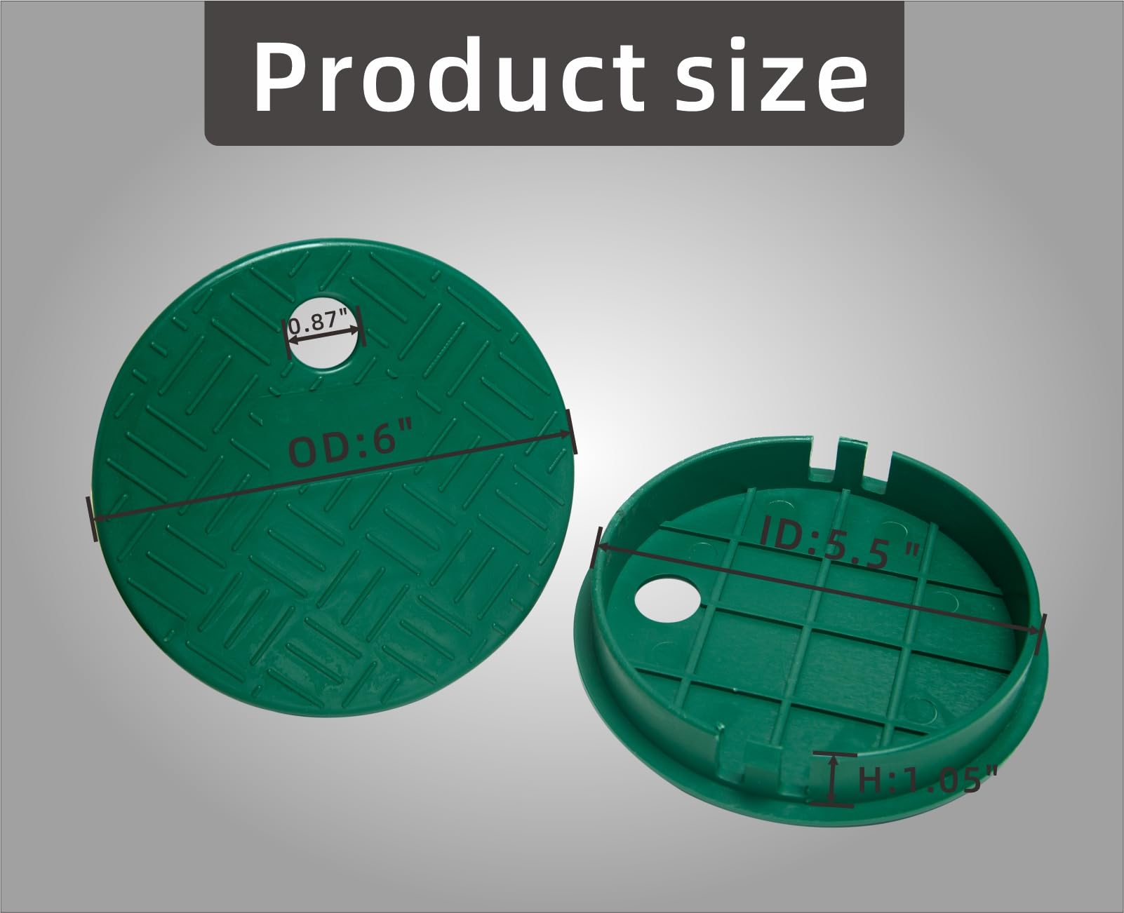 Xjsutkisky green round lid aligns with surrounding landscape for discreet concealment.