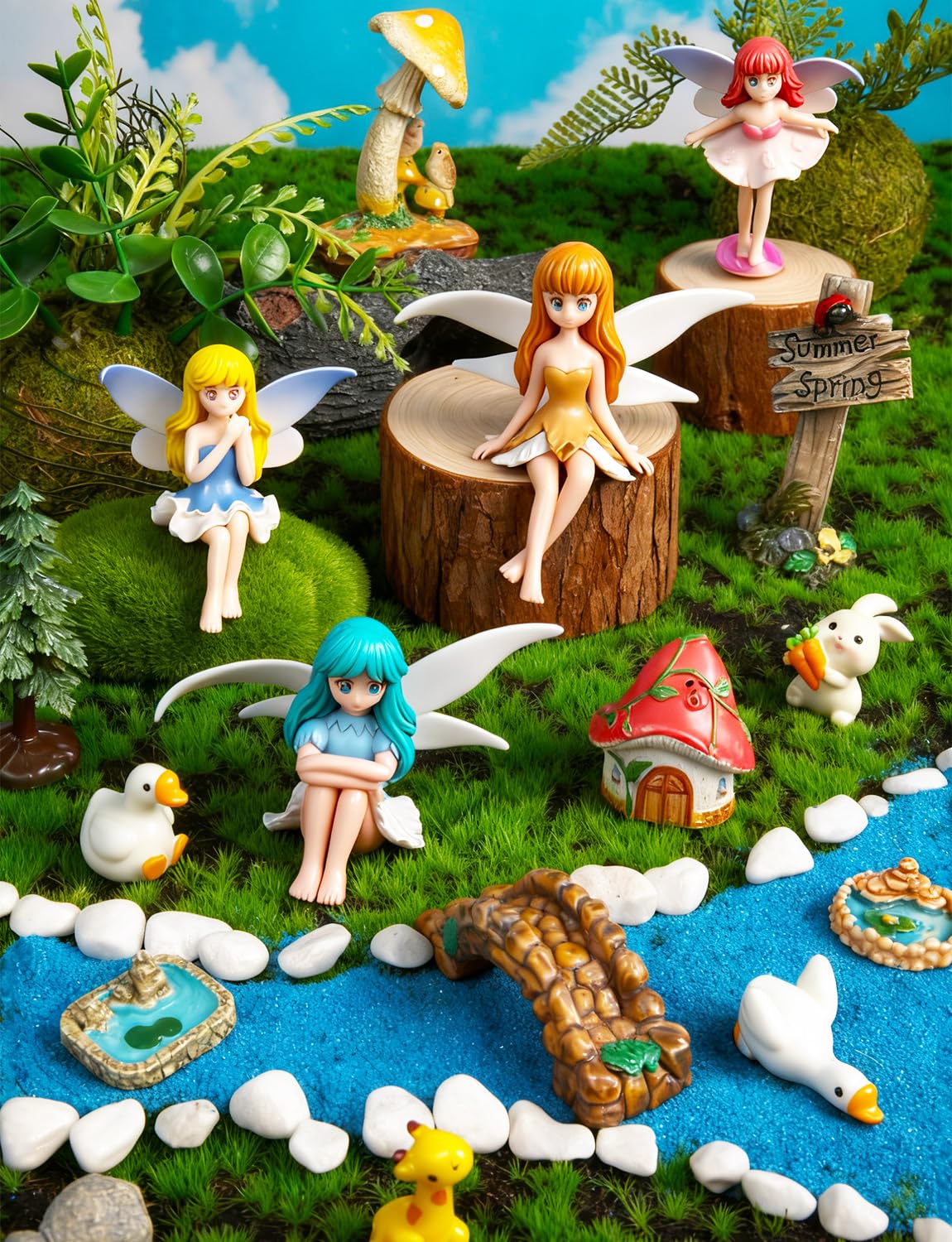 XJWWHZ fairy figurine 2 showcases varied pose for charming display.
